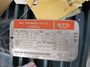 MOTOR, ELECTRIC TYPE, 10 HORSEPOWER, 460VAC 3 PHASE 60HZ ELEC RATING, 1200 RPM, 256T FRAME, TEFC ENCLOSURE, CONTINUOUS DUTY. PART # 3YF882327 (W-44) LOADING & HANDLING FEE $15-